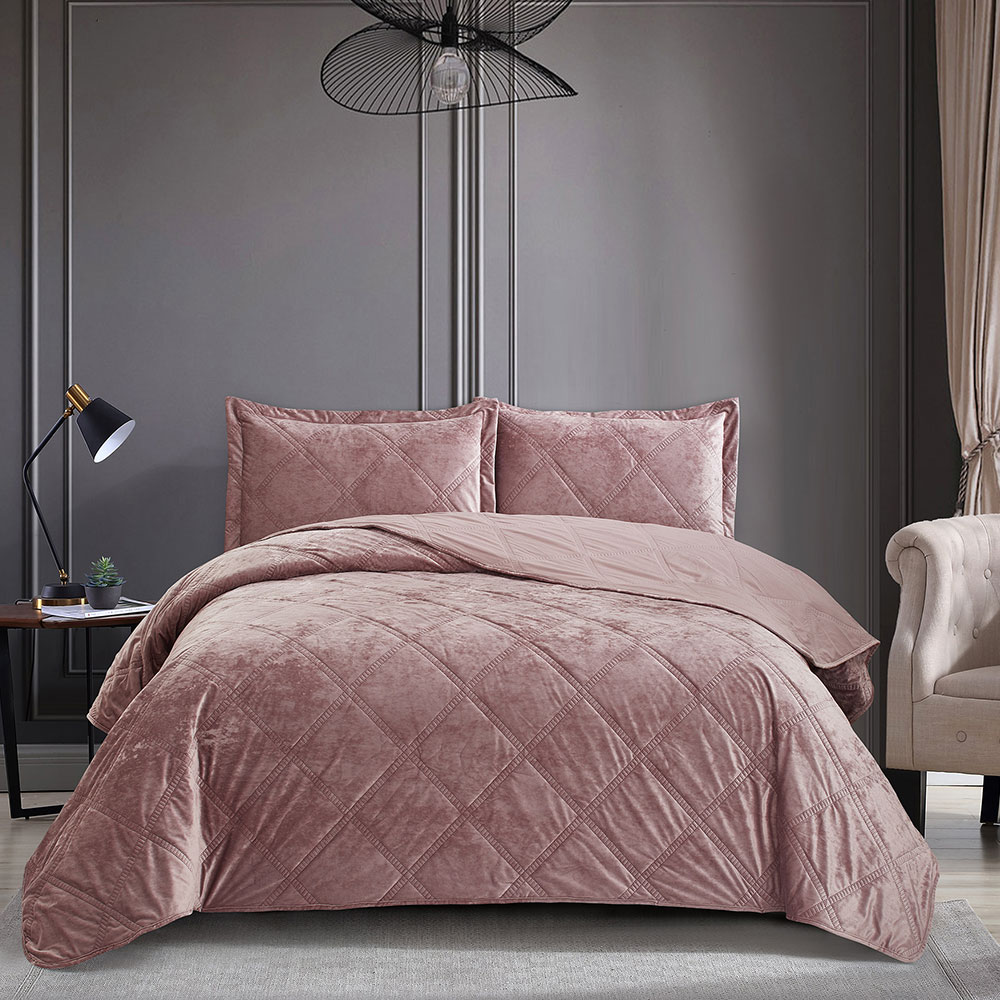 Fabraic Velvet Lced Clúdach Leaba Ultrasonach Velvet Ollainnis